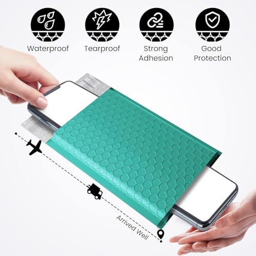 Image of Fuxury Bubble Mailers 4x8 inch Teal Padded Envelopes 1000Pack Strong Adhesion Thick Padded Mailers for Small Business Mailing Small Items,Jewelry,Makeup