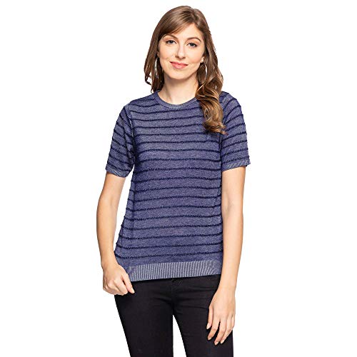 Image of Pepe Womens Round Neck Stripe Knitted Top