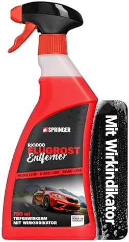 SPRINGER RX1000 Flugrostentferner 750 ml, Rost-Reiniger | Made in Germany | schonend & tiefenwirksam | Rostentferner für Flugrost, Korrosionsspuren & Industriestaub