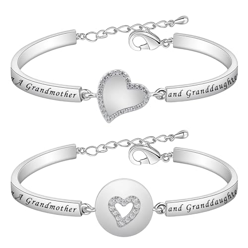 Image of BEKECH Grandma Granddaughter Gifts The Love Between A Grandmother and Granddaughter Is Forever Bracelet Matching Bracelet