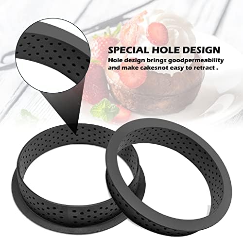 Crumpet Ring, 16pcs Tart Rings, Muffin Rings, Pastry Rings, Perforated Tart Rings, Baking Rings, Cooking Rings, Cake Molds Mousse Rings Round-Shape Dessert Pies Decorating Tool Diy Baking Cutter