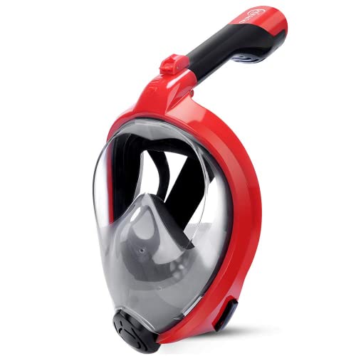 HENGBIRD シュノーケルマスク フルフェイス型 ダイビングマスク 超広角180°防曇設計 水漏れ防止 折畳み式 スポーツカメラ取付可能 自由に呼吸 携帯便利 耳栓&収納バッグ付 初心者 男女兼用 水中撮影 水泳 海 旅行