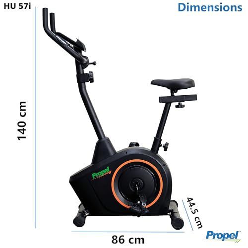 Image of Propel FitnessOne HU 57i Silent Upright Cycling Machine for Home | 5Kg 2-Way Flywheel | 8-Level Magnetic Resistance | LCD Performance Monitor | Hand Pulse Sensors | 120 Kg Capacity | Adjustable Seat