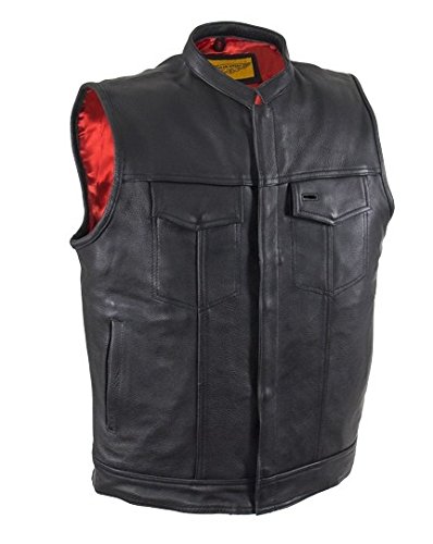 Amazon | メンズトップグレードクラブLeather Motorcycle Vest With