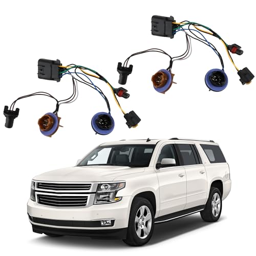 2pcs Headlight Wiring Harness Assembly with Headlamp Socket & Connector