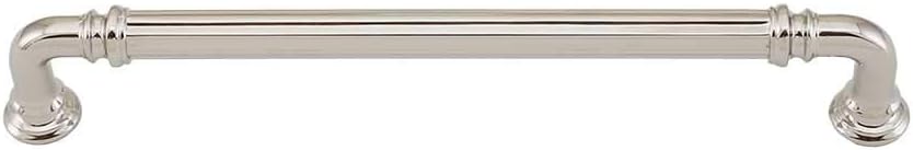 Top Knobs TK324PN Chareau Collection 7" Reeded Pull, Polished Nickel