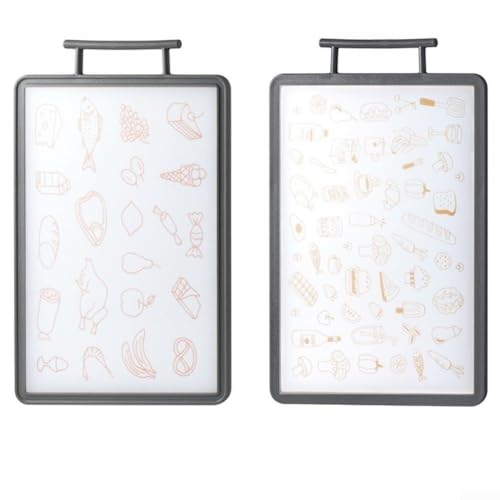 Tabla de cortar de doble cara para niños con impresiones de dibujos animados para la preparación organizada de alimentos y fácil limpieza en la cocina (gris 2)