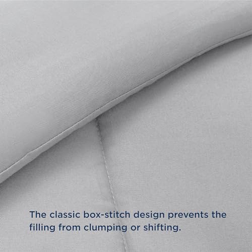 Image of Bedsure Comforter Duvet Insert - Quilted Comforters Twin Size, All Season Duvet, GentleSoft Down Alternative Bedding, with 8 Tabs, Gifts for Women /Men, Light Grey, Twin 88 x 68 Inches