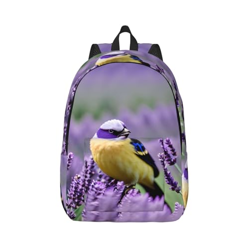 Sac à dos lavande violet imprimé floral décontracté pour voyage adulte