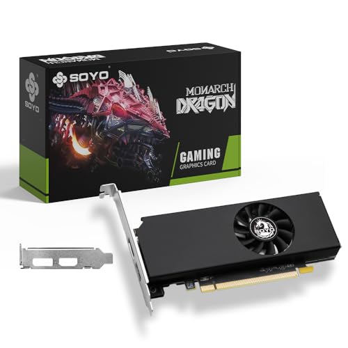 SOYO GeForce RTX 3050 6GB Low Profile Graphics Card GDDR6 96-Bit HDMI 2.1/DisplayPort 1.4a PCI Express 4.0 x8 Gaming Computer GPU SFF Half-Height Video Card for Slim Desktop PC (Black)