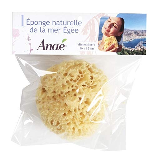 Anaé - Natural Aegean Honeycomb Sponge - Strong and Durable - 100% Natural and Organic - Hypoallergenic - for Babies and Adults - Medium Size 10-12 CM