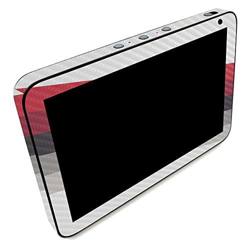 Image of MightySkins Carbon Fiber Skin Compatible with Amazon Echo Show 8 (Gen 2) - Slant Stripes | Protective, Durable Textured Carbon Fiber Finish | Easy to Apply | Made in The USA