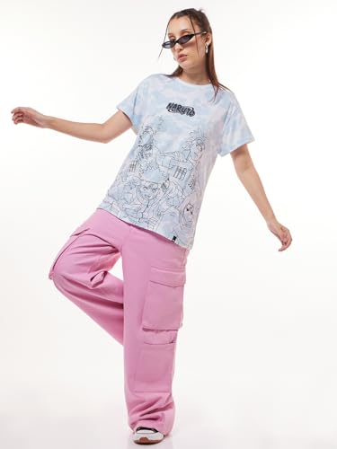 Image of Bewakoof Air 1.0 Official Naruto Merchandise Women's 100% Cotton Graphic Print Boyfriend Fit Round Neck T-Shirt