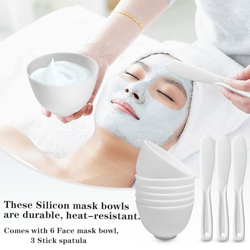 Set de 9 piezas cuencos de silicona para mascarilla facial miniatura 5