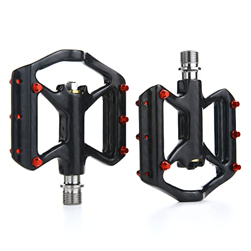 HUANGENG 2 pedales plegables para bicicleta de carretera para pedales de rodamiento de aleación, plataformas de pie de bicicleta de montaña