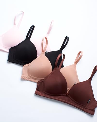 dELiA*s Girls Training Bras - 4 Pack A Cup Molded Bralette - Soft Wireless Training Bras for Girls (32A-36A)3