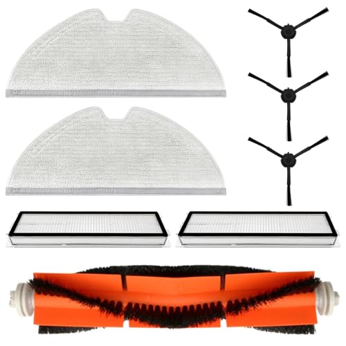 Image of HASTHIP Replacement Vacuum Cleaner Accessories for Dreame D9 Max, with 1 Main Brush, 3 Side Brushes, 2 Mop Cloth, 2 Filters Universal Spare Replacement Accessories for D9 Pro, L10 Pro