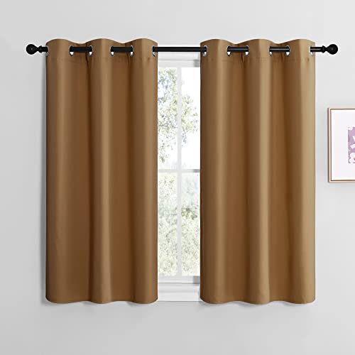 NICETOWN Sleek Blackout Curtains 40 inches Length for Small Windows, Noise Reducing and Block Draft Panels for Door Doorway Laundry Office Luxury Deco