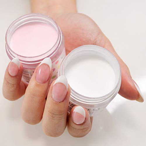 Dip Powder Nail Kit (Starter), Easy Acrylic Powder And Gel Resin Kit For Dip, Starter System For French Set By Dipwell Nails (Comes With Bond, Base, Activator, Sealer, Brush Softener + 3 Powder Jars) #TOP3