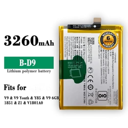 Image of THE BATTERY STORE Original B-D9 Battery for Vivo Vivo V9 / 1723 Battery with 6 Month Warranty and high Capacity Battery Backup. Carefully Check Your Phone Model and Purchase. (for B-D9)