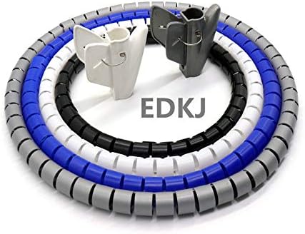 5m/10m line organizer 8/10/15/20/25mm pipe protection Spiral winding Cable wire protection sleeve (with cable management clips) - (Color: Green, Inside Diameter: 20mm, Length: 5M)