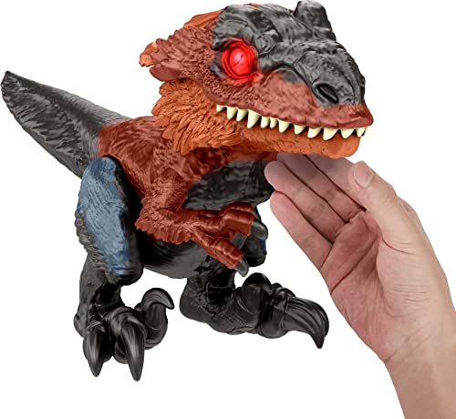 Image of Mattel Jurassic World Dominion Uncaged Interactive Dinosaur Toy, Ultimate Pyroraptor Action Figure with Lights & Motion, 3 Play Modes