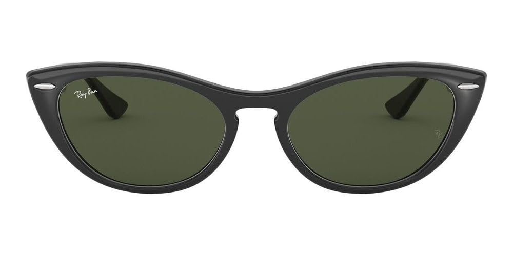 Ray-Ban Women's RB4314N Nina Cat Eye Sunglasses, Black/G-15 Green, 54 mm