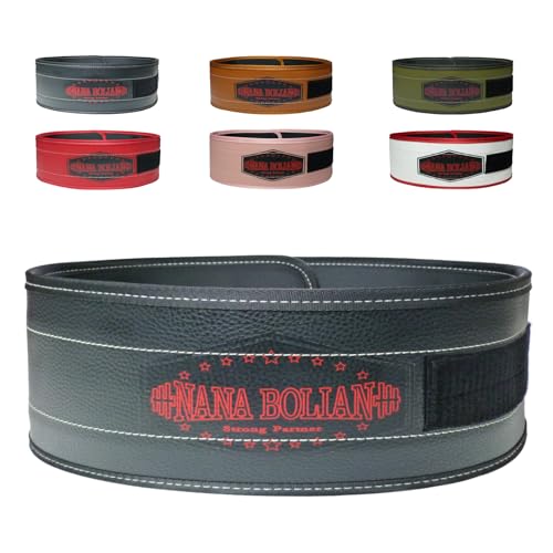 Nana BoLian Leather Weight Lifting Belt,5 Inch Wide Leather and SBR Lifting Belt, For Weightlifting, Strength Training and Squatting.Please Choose According to the Size Chart.