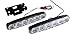 iJDMTOY (2 6000K Cool White 6-LED Universal Fit LED Daytime Running Lights Compatible with Car SUV Truck