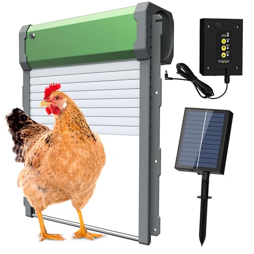 Puerta Gallinero Automatica Solar Grande: Puerta Automatica Gallinero - FOFNON Puertas Automaticas para Gallinero con Temporizador y Sensor de Luz - Función Antipinzamiento Inteligente - IP65