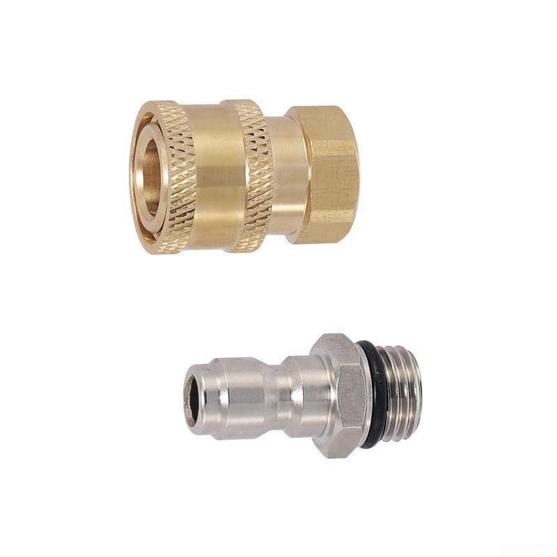 Adaptador para Conexión Rápida para latón M14x1.5 para Lavadora Alta Presión Acoplador Espuma Jardín Riego 5000 PSI(Quick Connect Kit)
