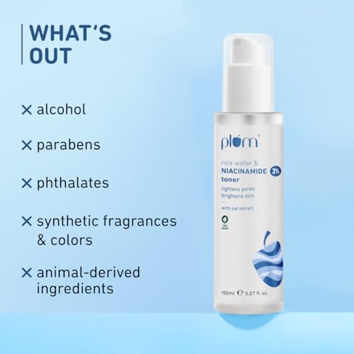 Plum 3% Niacinamide Toner with Rice Water | Vitamin B3 with Japanese Fermented Rice Water | Battles Blemishes & Acne | For Clear, Blemish-Free, Bright & Hydrated Skin | Fragrance-Free | Suits all skin types | 100% Vegan 7 Plum 3% Niacinamide Toner with Rice Water | Vitamin B3 with Japanese Fermented Rice Water | Battles Blemishes & Acne | For Clear, Blemish-Free, Bright & Hydrated Skin | Fragrance-Free | Suits all skin types | 100% Vegan - Image 7