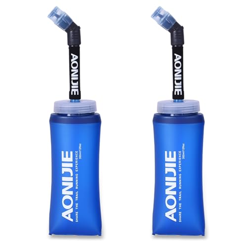 TRIWONDER Borraccia Morbida da Running, Soft Flask 250ml / 500ml Senza BPA, Borraccia Pieghevole per Trail Corsa Bici Palestra Hiking Trekking (#01 350ml - 2 Borracce)