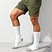 KMM Full Thick Cushion Crew Athletic Work Socks for Men Sports Boot Moisture Control Soft Warm Durable Comfort Anti Blister(White L)