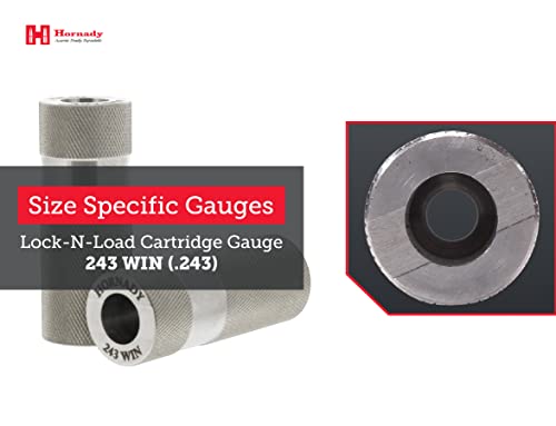 Hornady Lock-N-Load Cartridge Gauge 243 Win (.243), 380709 - Reloading Supplies To Help Check Cases & Ammo Specifications-Caliber Specific, Cylindrical Precision Steel Gauges Fit Saami Tolerances #TOP4