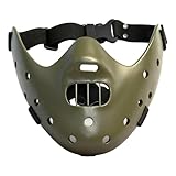 nezababy Hannibal Lecter Mask Cosplay The Silence of The Lambs Half Face Killer Halloween Costume Props Resin (Green)