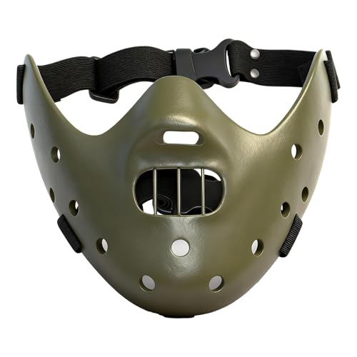 brableewear Hannibal Lecter Máscara de silencio de corderos máscara de resina media cara máscara Halloween cosplay fiesta accesorios