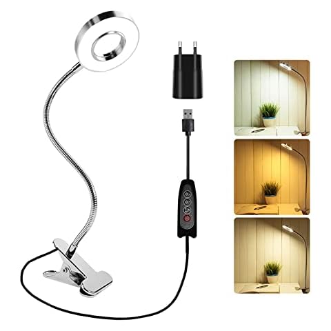 Akynite 7W Klemmleuchte USB Silber Cover