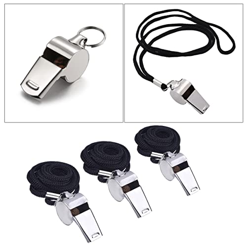 Set de 6 silbatos de acero inoxidable para árbitros con cordón miniatura 5