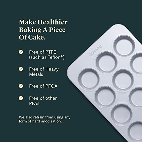 Caraway Non-Stick Ceramic 12-Cup Muffin Pan - Naturally Slick Ceramic Coating - Non-Toxic, Ptfe & Pfoa Free - Perfect For Cupcakes, Muffins, And More - Slate #TOP5