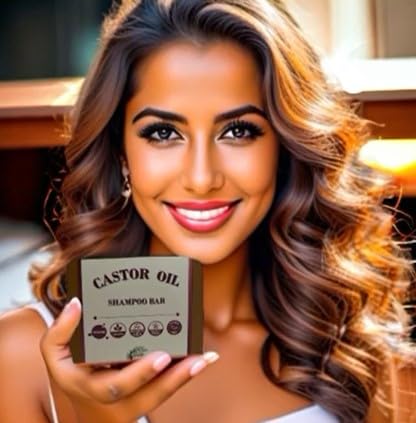 Miniatura 3 de Barra de champú de aceite de ricino para el crecimiento del cabello y la salud del cuero cabelludo, limpiador vegano para el cabello con aceite de