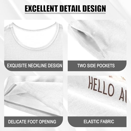 Fall Leaves Hedgehog White Pajama Set Short Sleeve Summer Pajamas Shorts Sets PJ Clothes Set Soft 5Y4