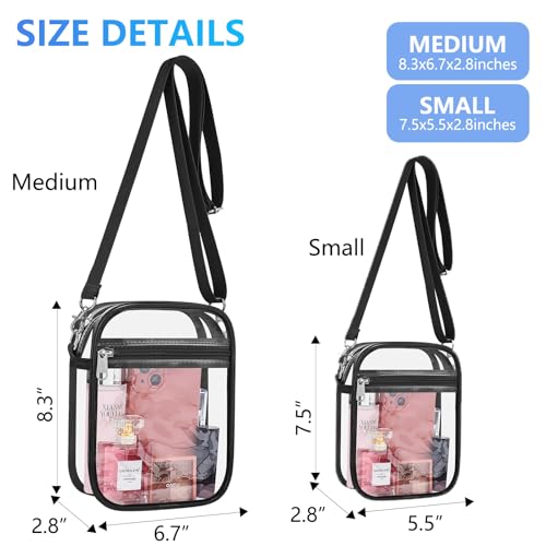 Clear Bag for Stadium Events Men&Women Clear Crossbody Bag Stadium Approved Clear Purse Bag Waterproof Clear Bag2