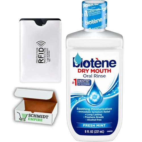 Biotene Alcohol-Free Moisturizing Dry Mouth Oral Rinse Mouthwash, Mint, 8oz, for Children and Adults (Pack of 1)