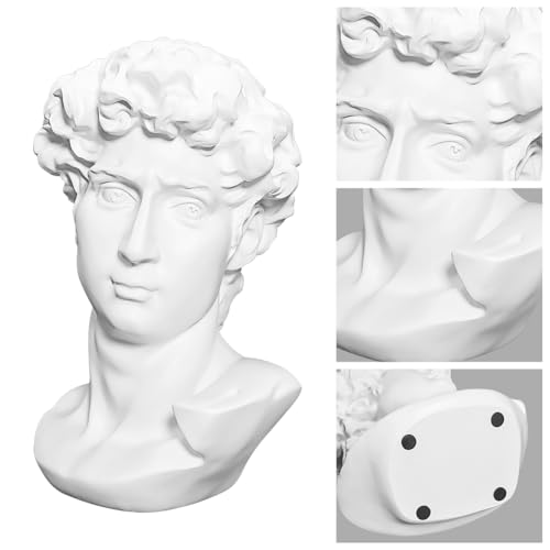LKXHarleya 11.8 Inch Classic Greek Michelangelo David Bust Statue Replica Sculpture Figurine for Artist