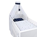  4-tlg. Bettwäscheset Mond+Sterne