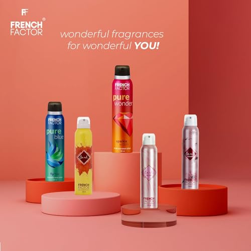 Image of French Factor Pure Blue & Wonder Deodorant Spray for Women - Long Lasting, Real Fragrance Body Spray for Women, 150ml (Pack of 2)