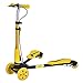 COSTWAY Scooter a Forbici per Bambini, Monopattino Scooter a 4 Ruote Lampeggianti per Bambino Pieghevole, Vari Colori Disponibili (Giallo)