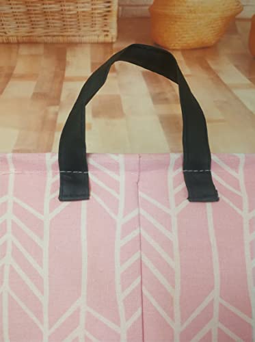 Image of Girls Storage Basket Foldable Pink Box Baby Hamper Collapsible Organizer Bin Gift Shelf for Home and Kitchen Outdoor