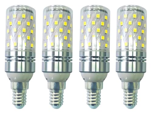 CTKcom 12W E14 LED Candelabra Light Bulb,E14 Base Corn Bulb,100 Watt Equivalent Chandelier Bulbs Daylight White 6000K,AC85-265V 1400LM Lights Bright White(Silver),4Pack CTKcom 12W E14 LED Candelabra Light Bulb,E14 Base Corn Bulb,100 Watt Equivalent Chandelier Bulbs Daylight White 6000K,AC85-265V 1400LM Lights Bright White(Silver),4Pack